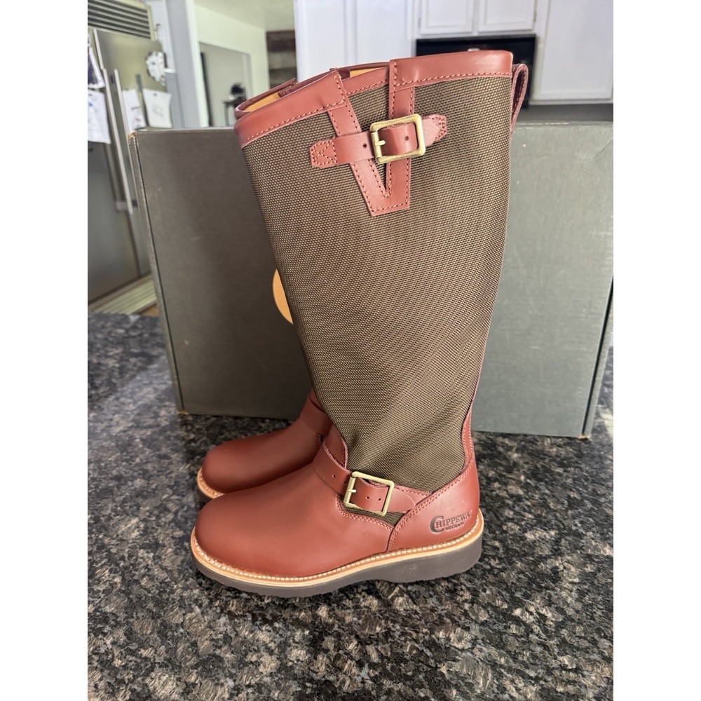 Chippewa Womens Sunjo 15in Snake Oro Russett Leather Hunting Boots Sz 6.5 NWB